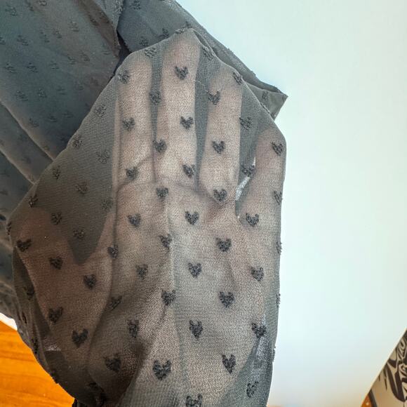 Rumored Senorita Mini Dress Black Off the Shoulder Sheer Witchy Fairy Grunge - Picture 12 of 16